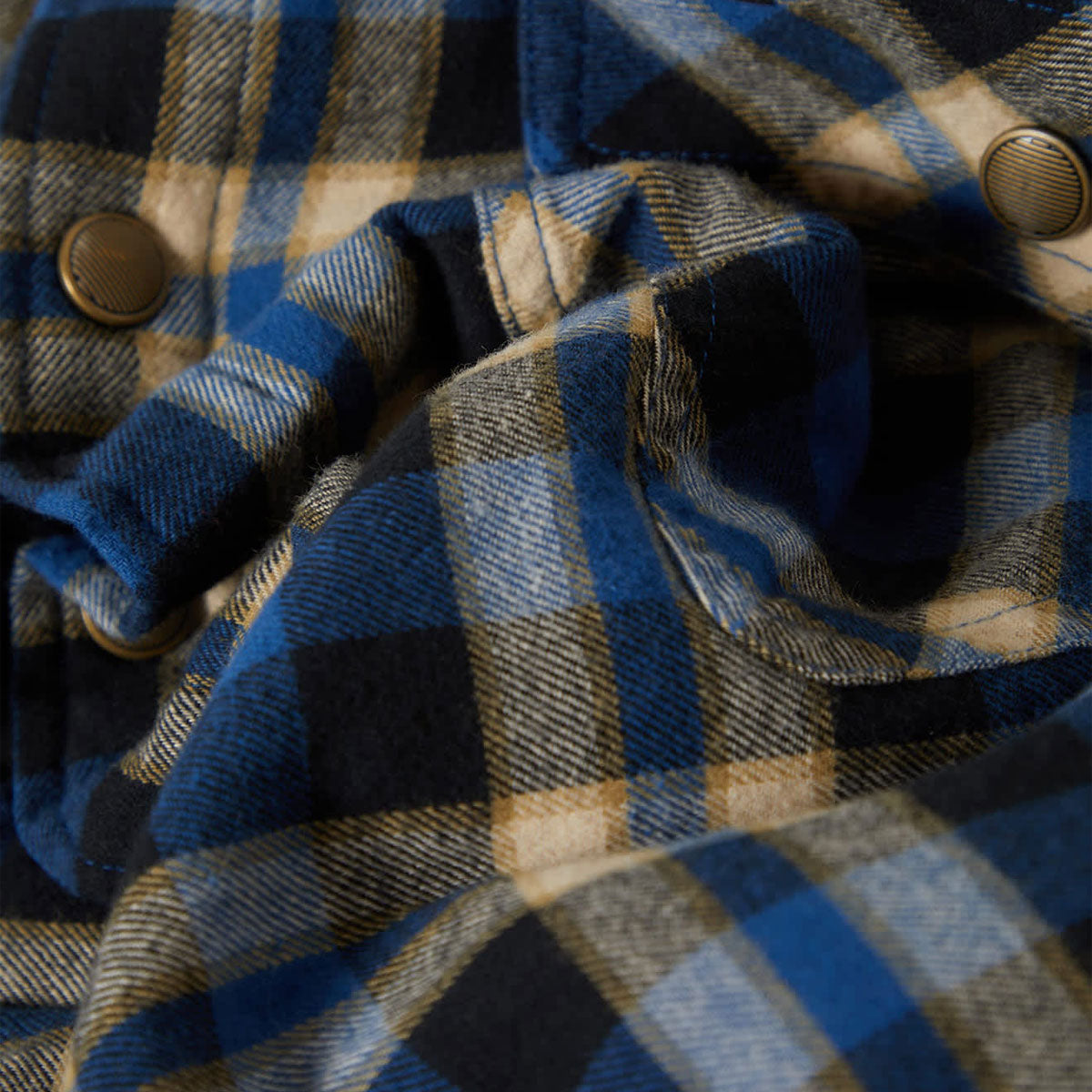 Brixton Bowery Quilted Hooded Jacket - Navy/Cream image 6