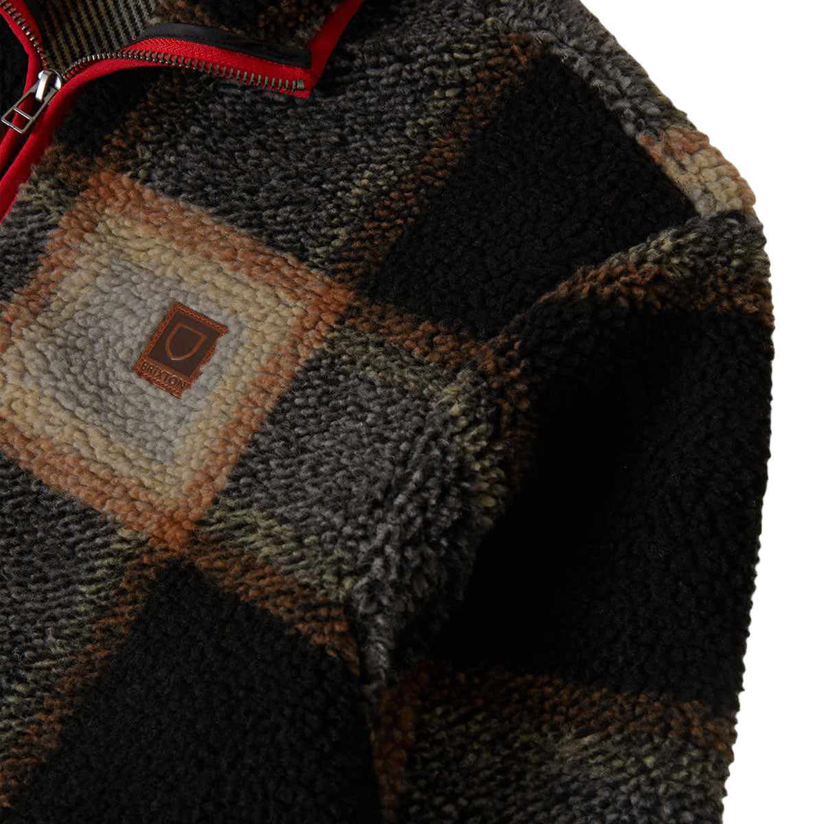 Brixton Buffalo Plaid Sherpa Jacket - Black/Cream image 6