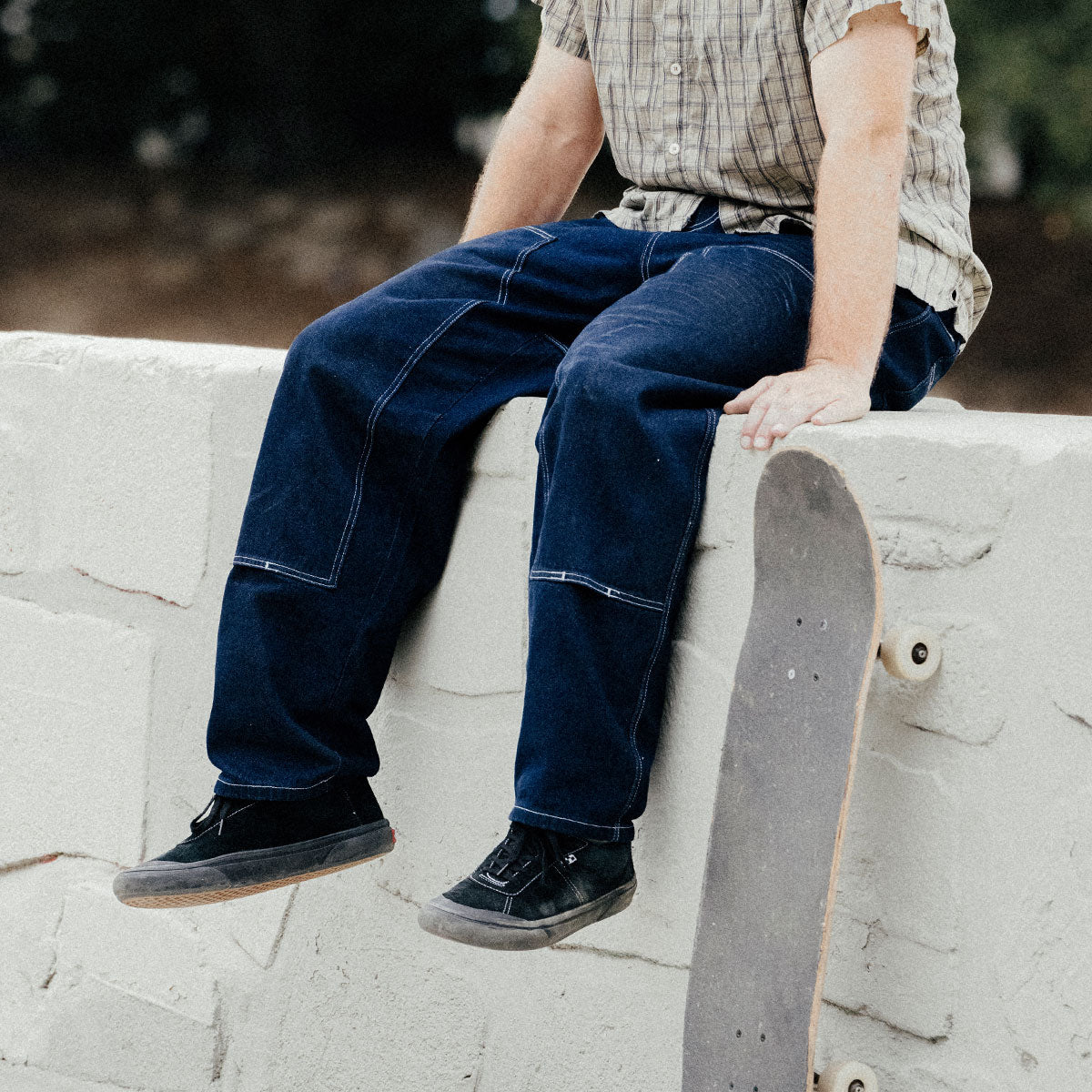 CCS 4x4 Reinforced Baggy Taper Denim Jeans - Overdyed Navy image 5