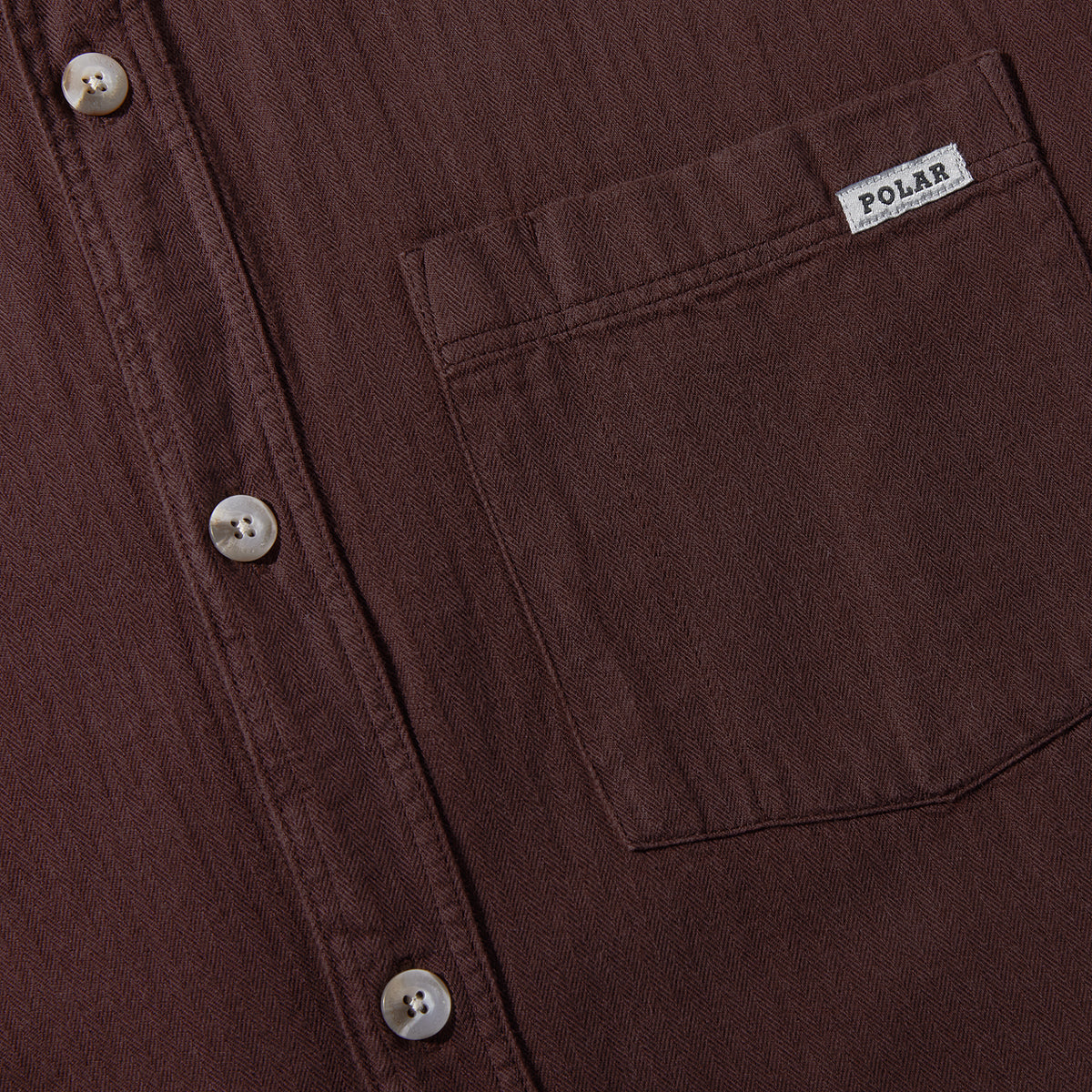 Polar Mitchell Herringbone Long Sleeve Shirt - Wine image 3
