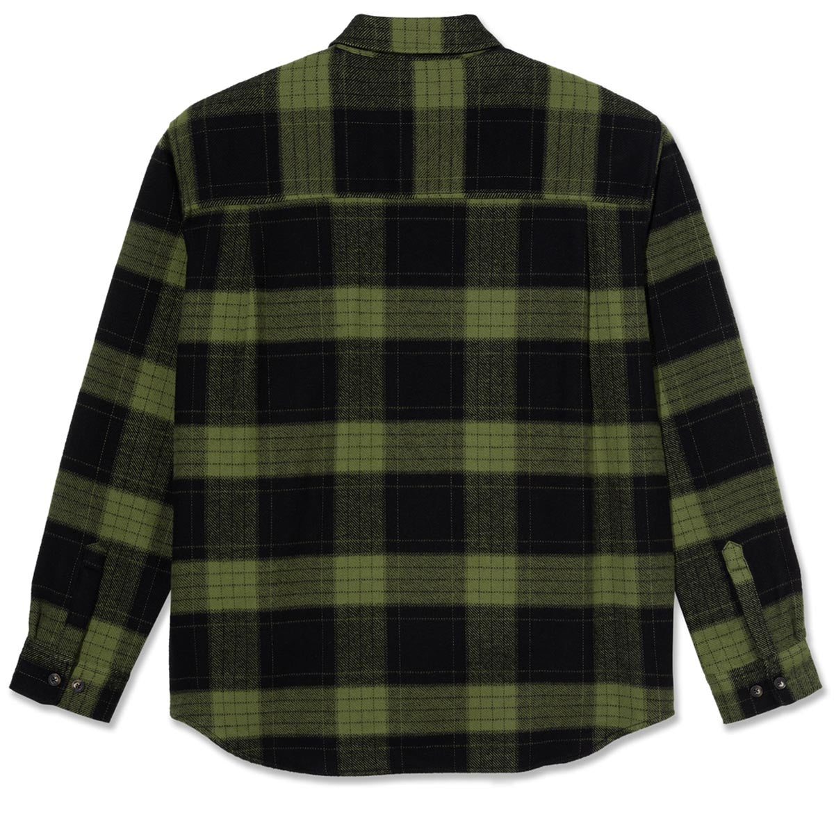 Polar Mike Flannel Long Sleeve Shirt - Black/Army Green image 3