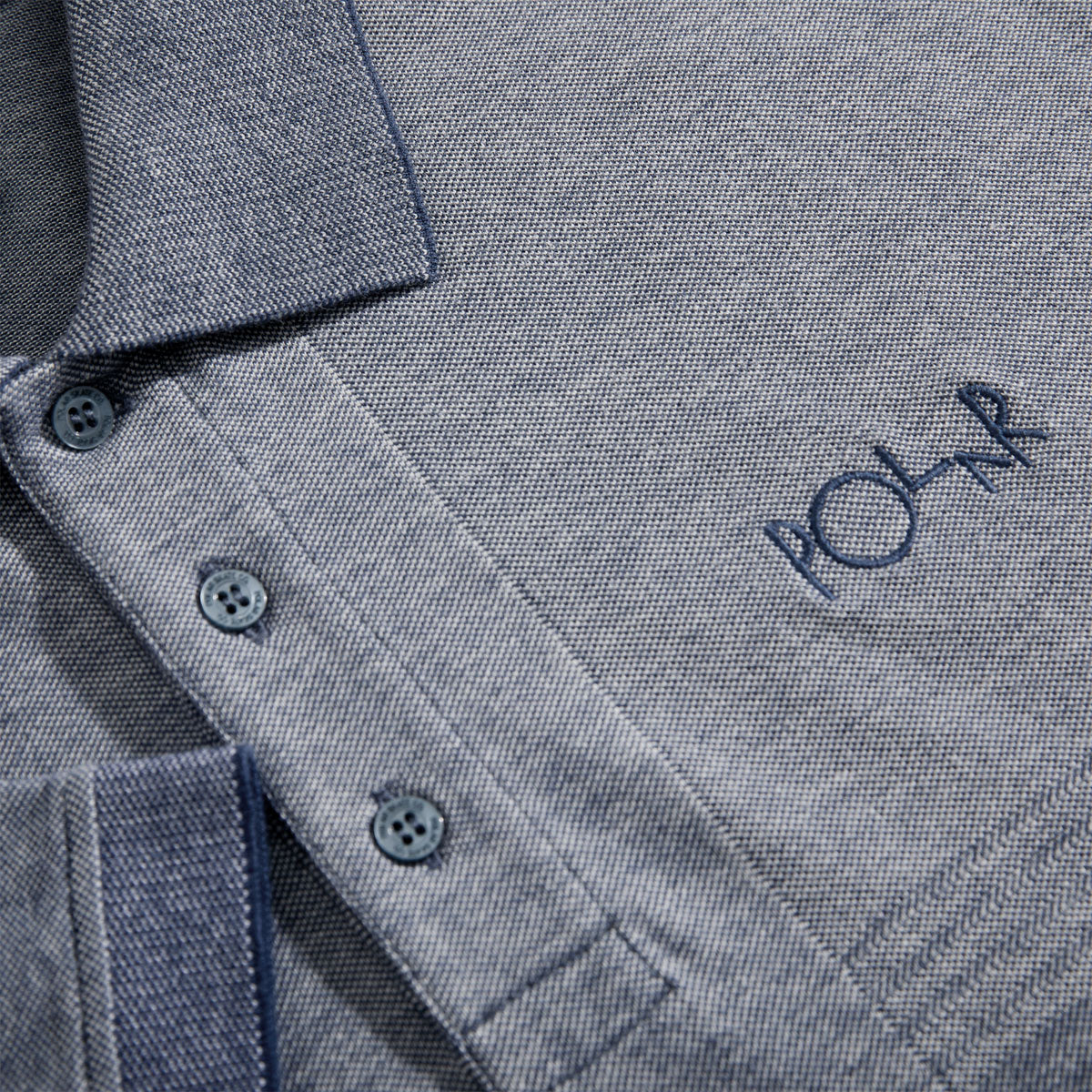 Polar Surf Polo Shirt - Heather Blue Pique image 2