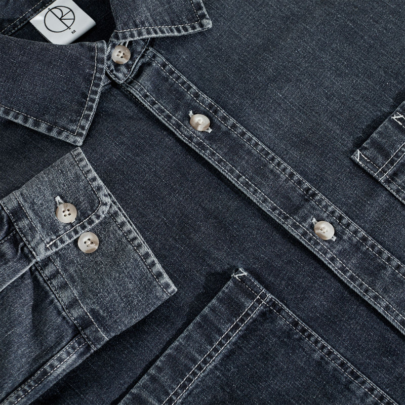 Polar Mike Long Sleeve Denim Shirt - Washed Blue
