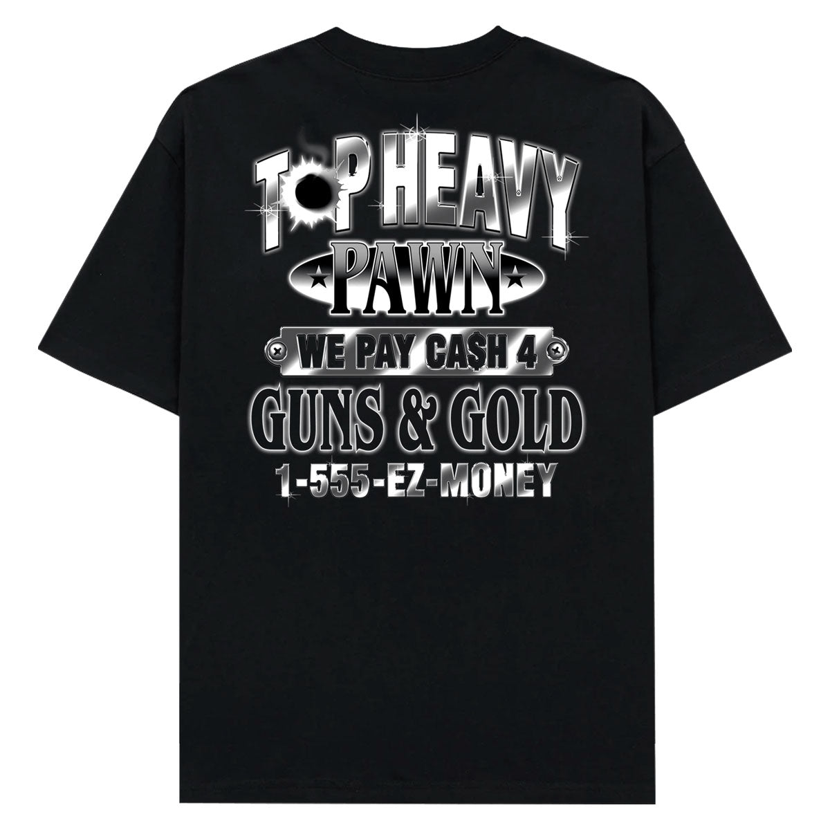 Top Heavy Pawned T-Shirt - Black image 1