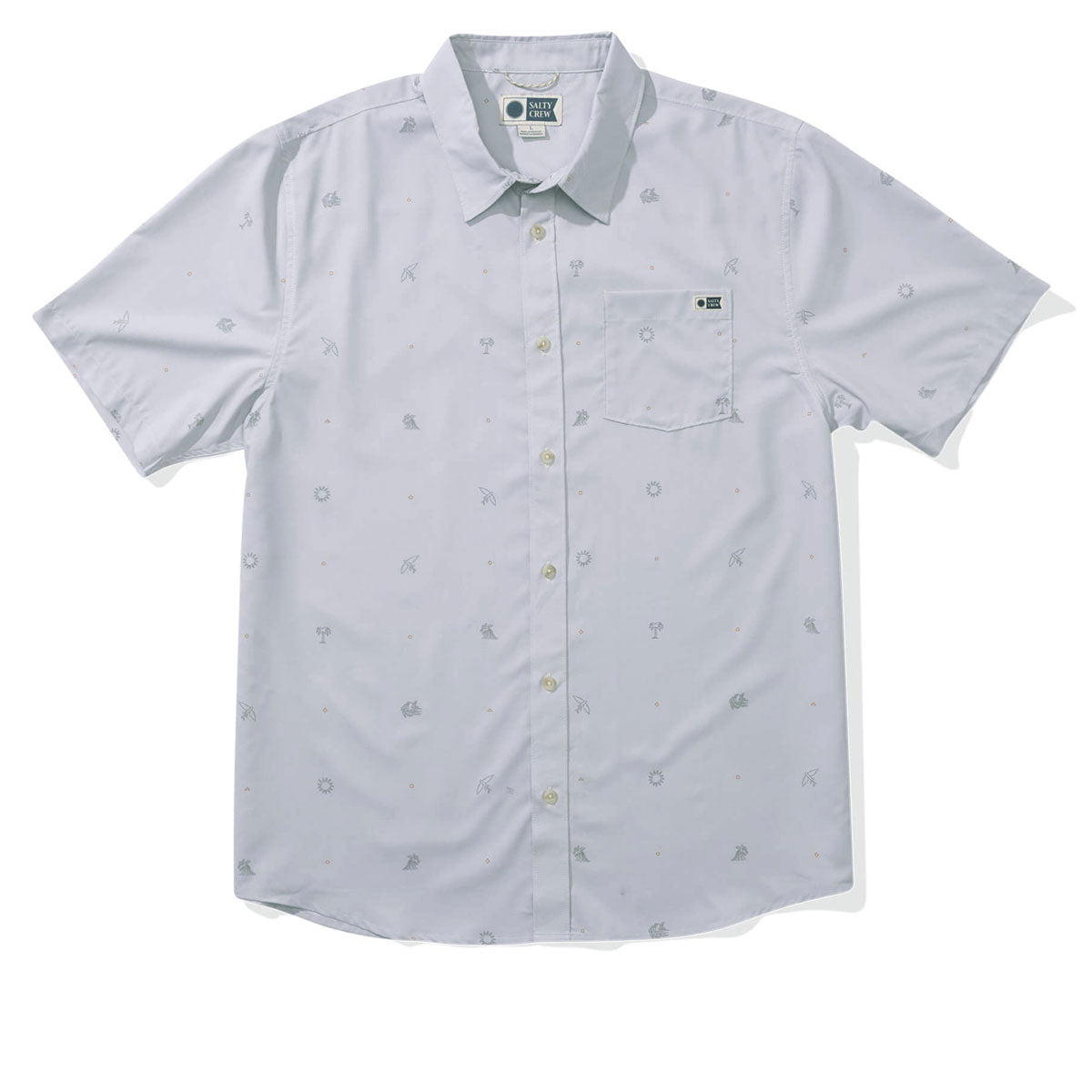 Salty Crew Micro Vibes Tech Woven Shirt - Light Grey image 1