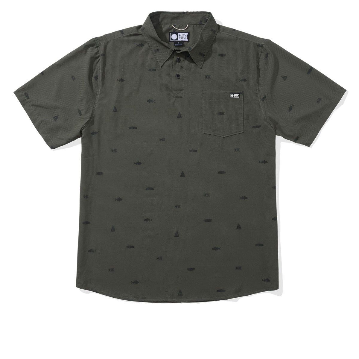 Salty Crew Mayday Perf Tech Polo Shirt - Olive image 1