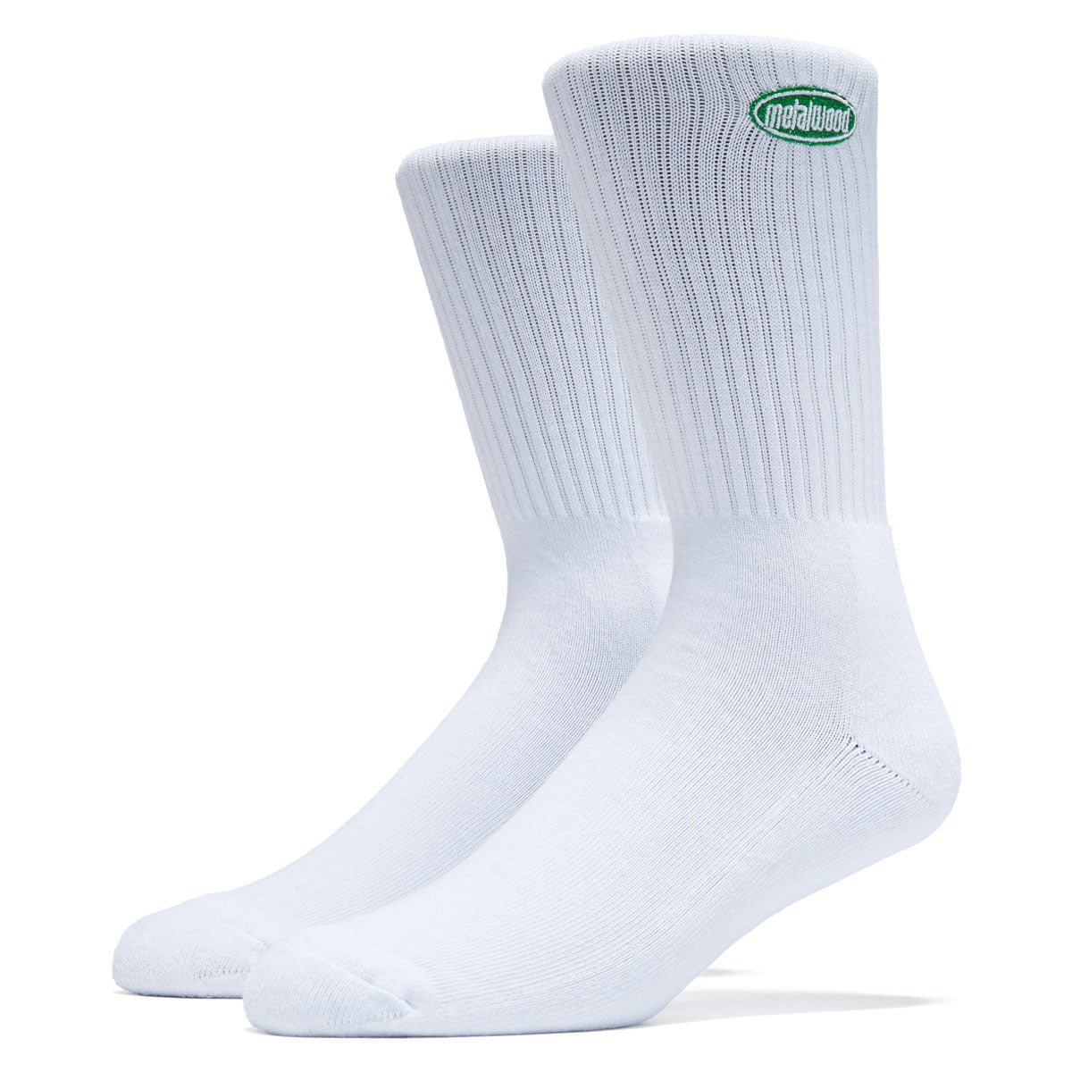 Metalwood Oval Logo Crew Socks - White image 1