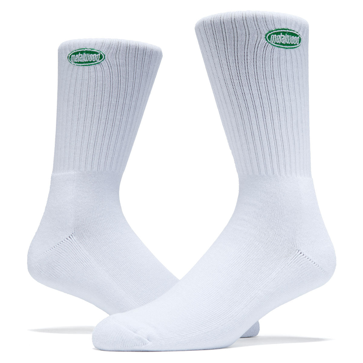 Metalwood Oval Logo Crew Socks - White image 2