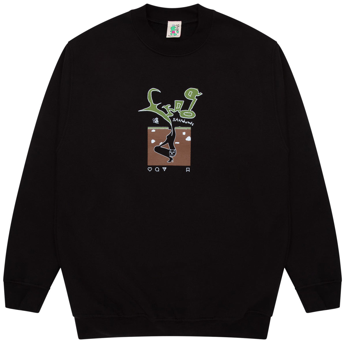 Frog Instagram Ads Crewneck Sweatshirt - Black image 1