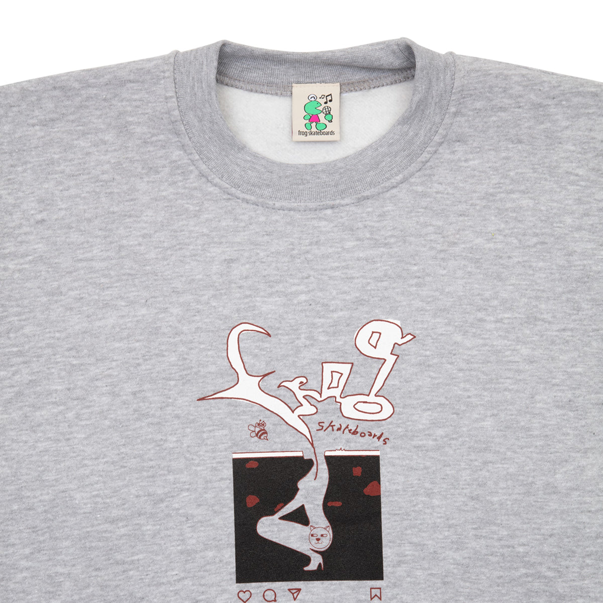 Frog Instagram Ads Crewneck Sweatshirt - Grey image 2