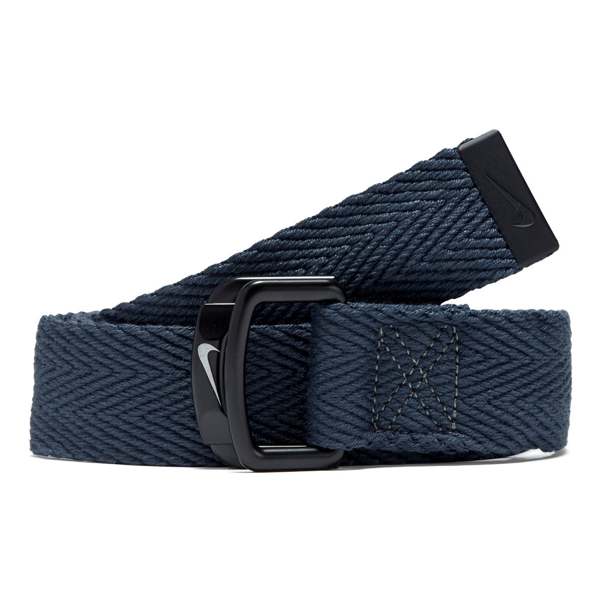 Nike D-Ring Herringbone Elongated Tail Web Belt - Navy/Black image 1