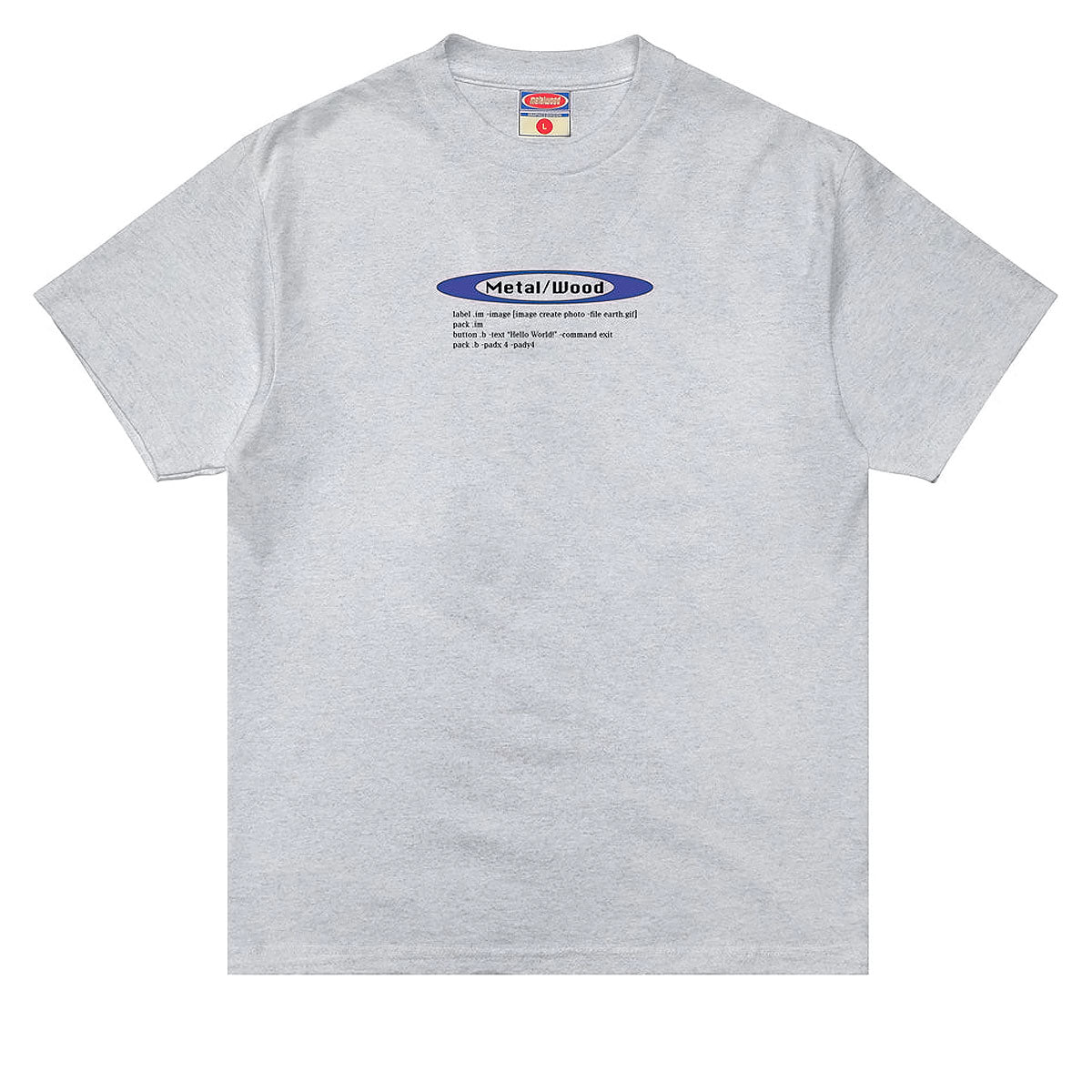 Metalwood Hello World T-Shirt - Heather Grey image 1