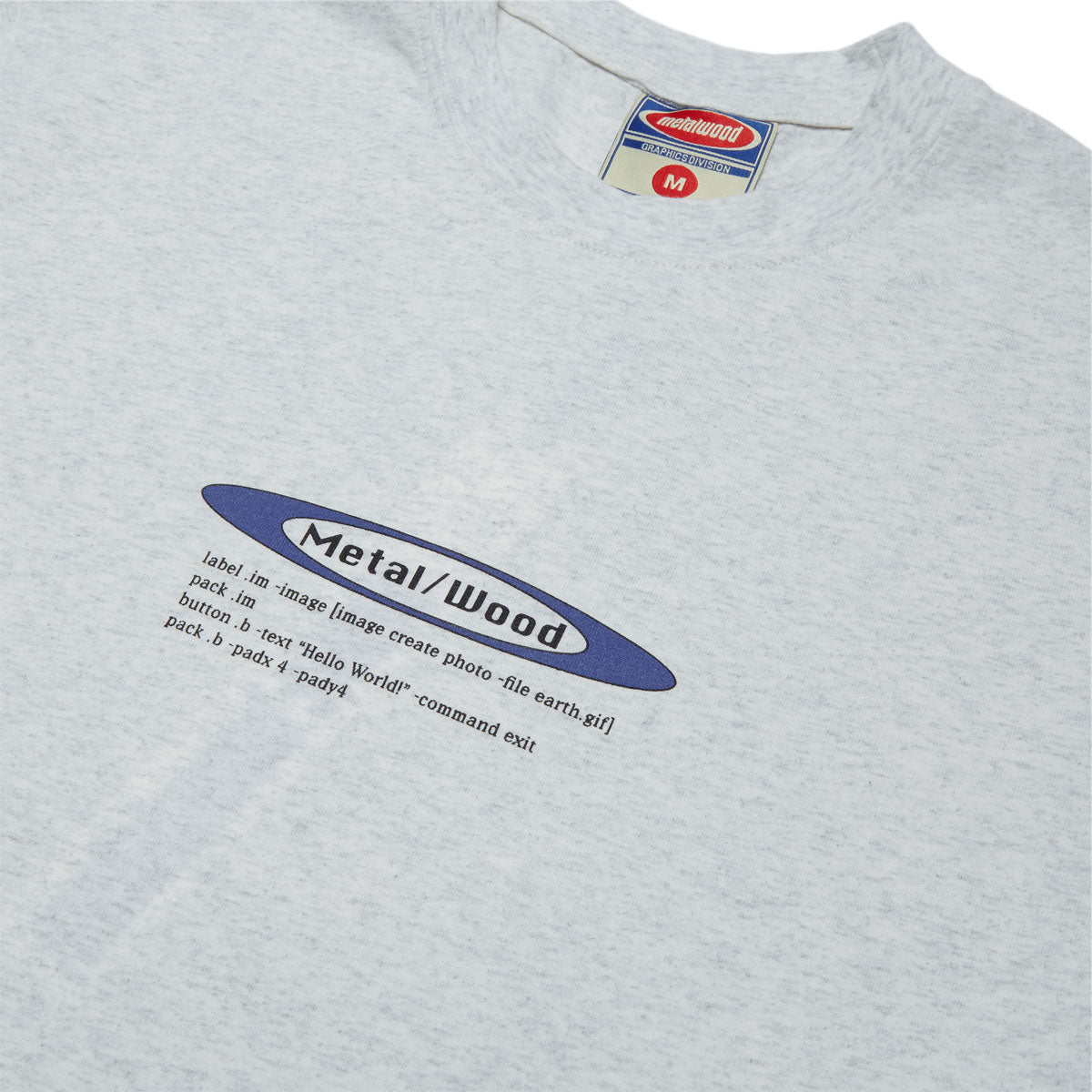 Metalwood Hello World T-Shirt - Heather Grey image 3