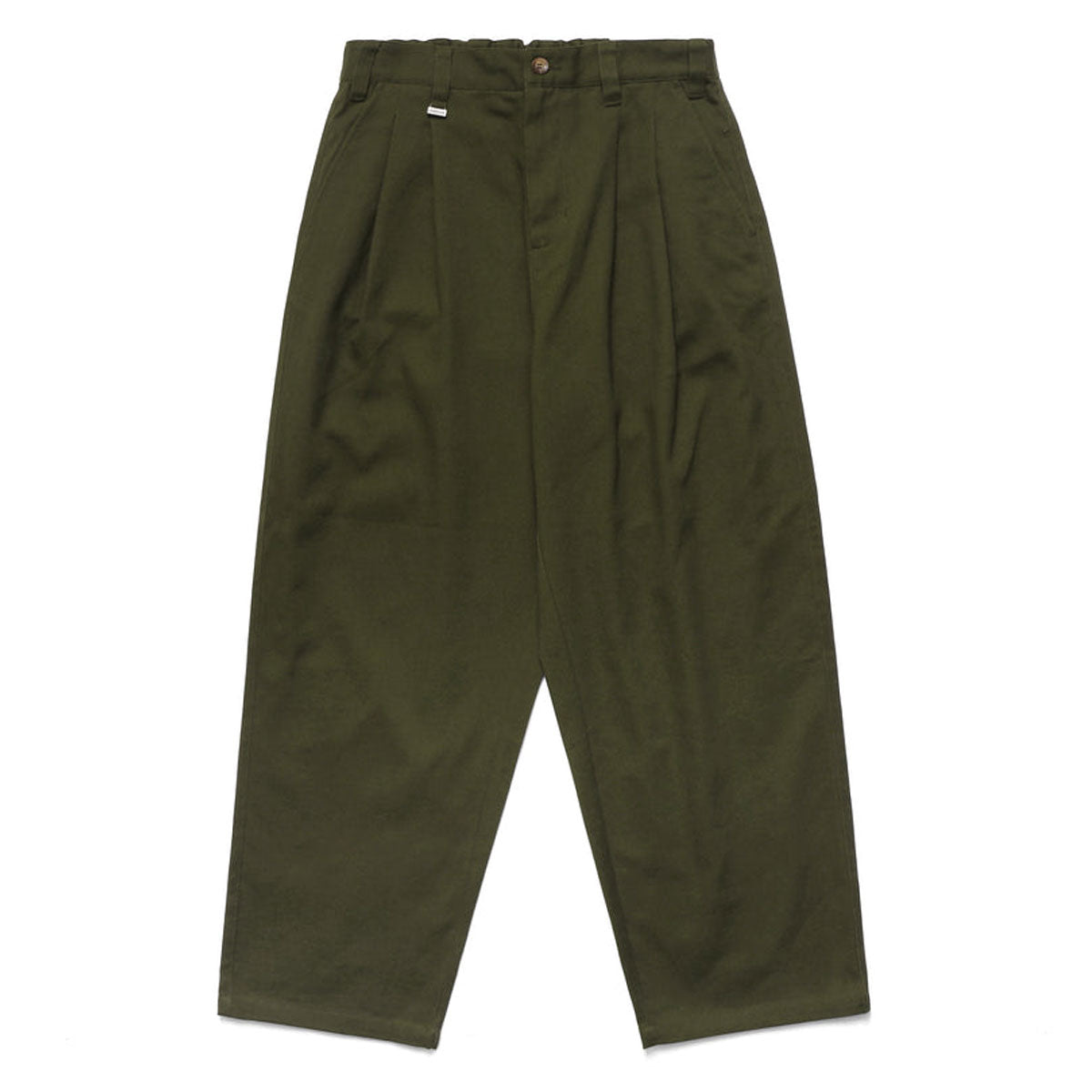 Metalwood Elastic Waist Baggy Pants - Olive image 1