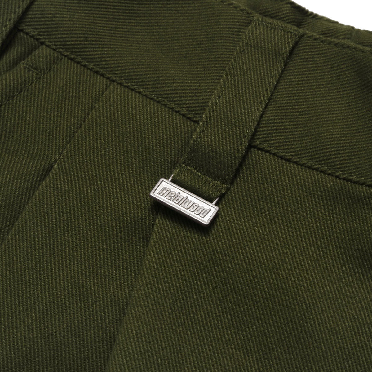 Metalwood Elastic Waist Baggy Pants - Olive image 3