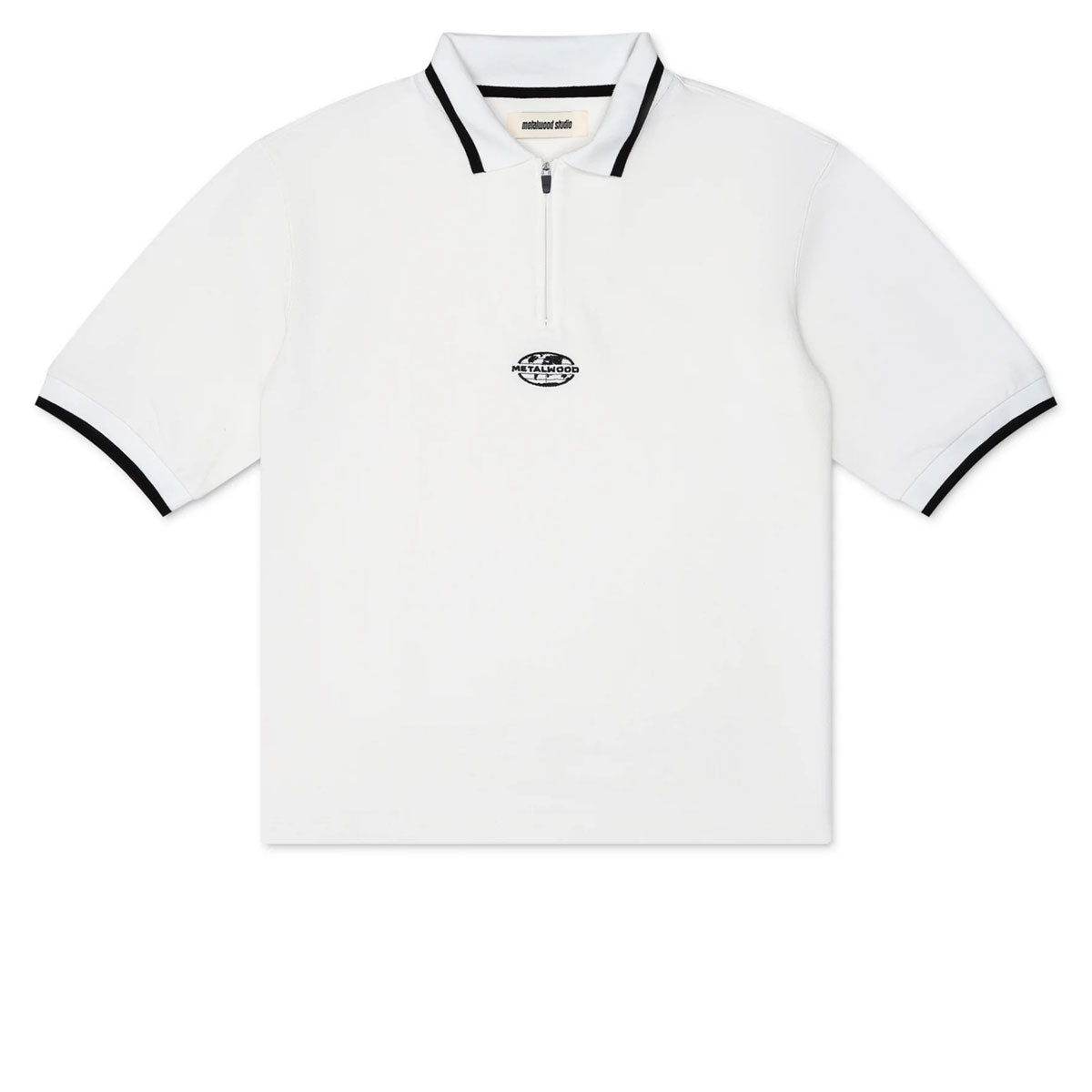 Metalwood World Class Zip Polo Shirt - White image 1