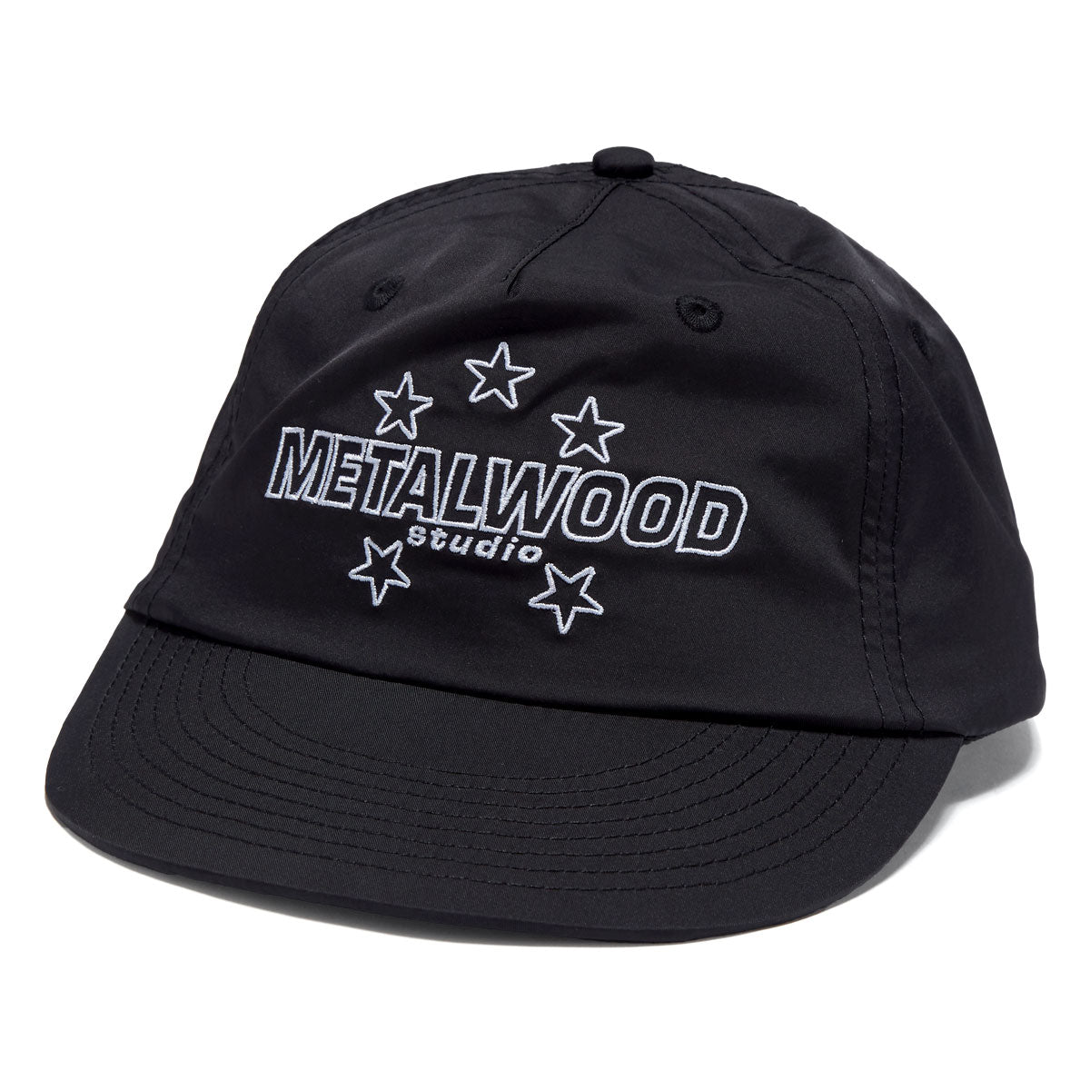 Metalwood Satin Stars 5 Panel Snapback Hat - Black image 1
