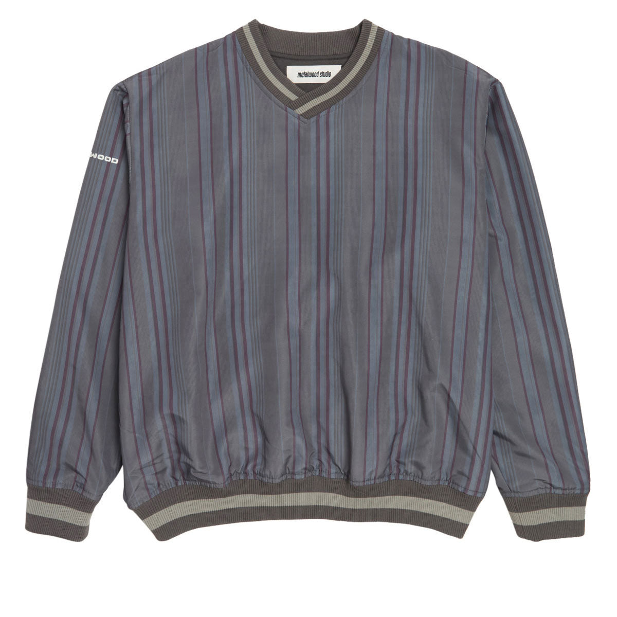 Metalwood Lined V-Neck Windbreaker Jacket - Multicolor image 1