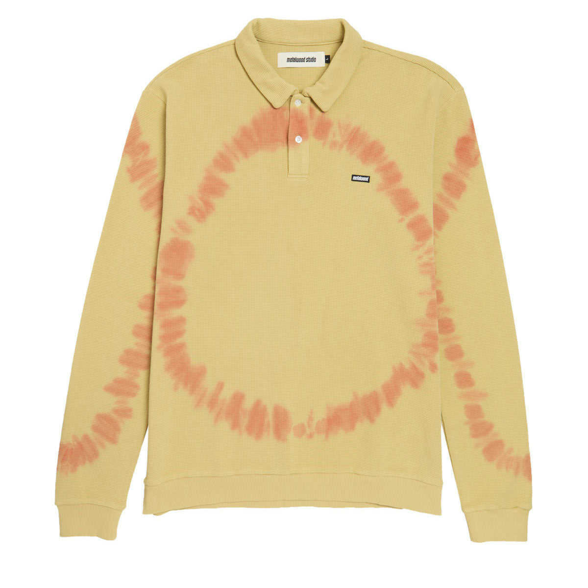 Metalwood Mini Metal Logo Thermal Long Sleeve Polo Shirt - Slime image 1