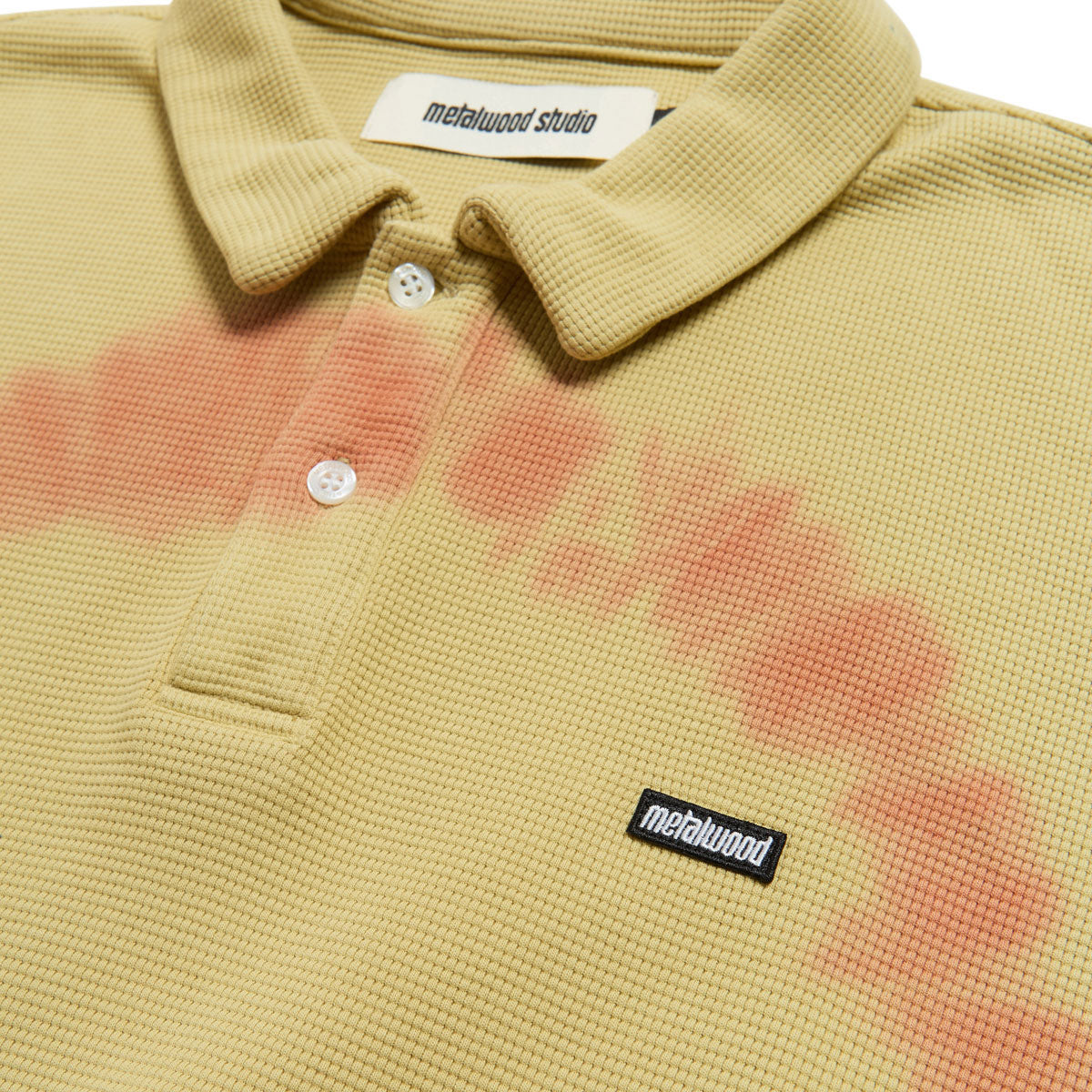 Metalwood Mini Metal Logo Thermal Long Sleeve Polo Shirt - Slime image 3