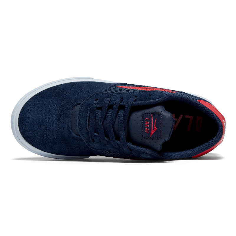 Lakai Youth Cambridge Shoes - Navy/Red Suede