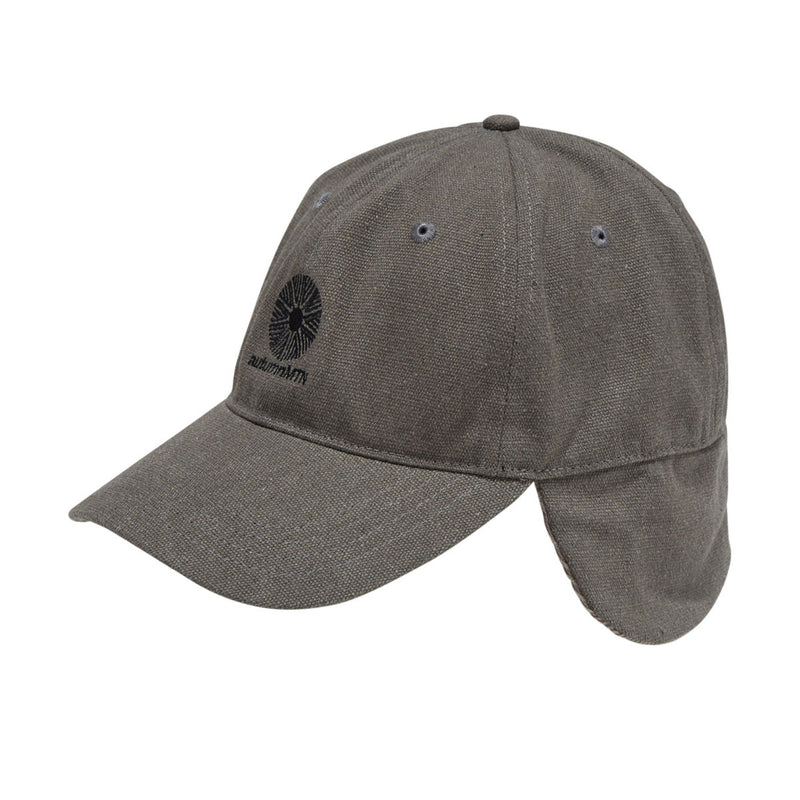 Autumn Washed Canvas Flap Hat - Pebble