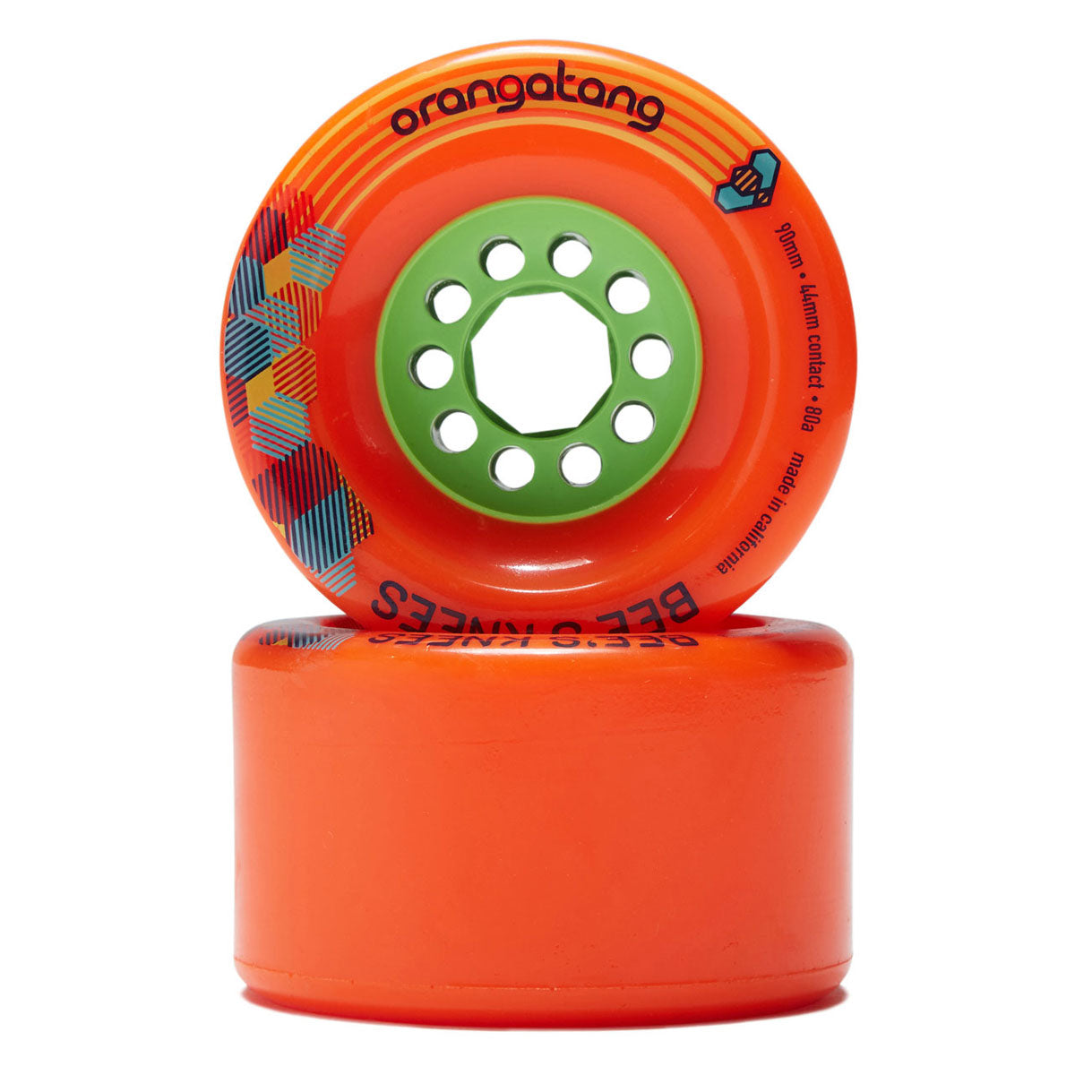 Orangatang Bee's Knees 80a Longboard Wheels - Orange - 90mm image 1