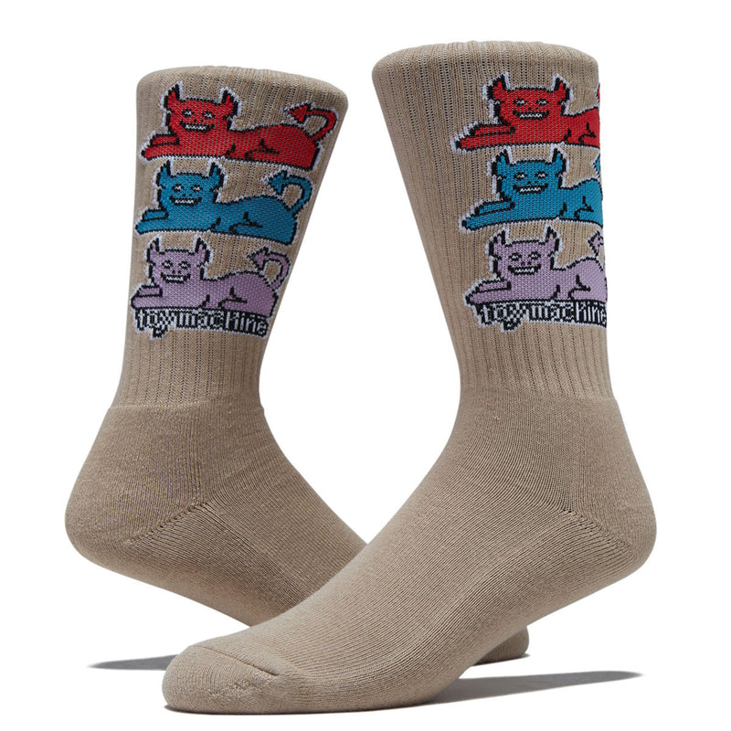 Toy Machine Triple Cat Socks - Tan