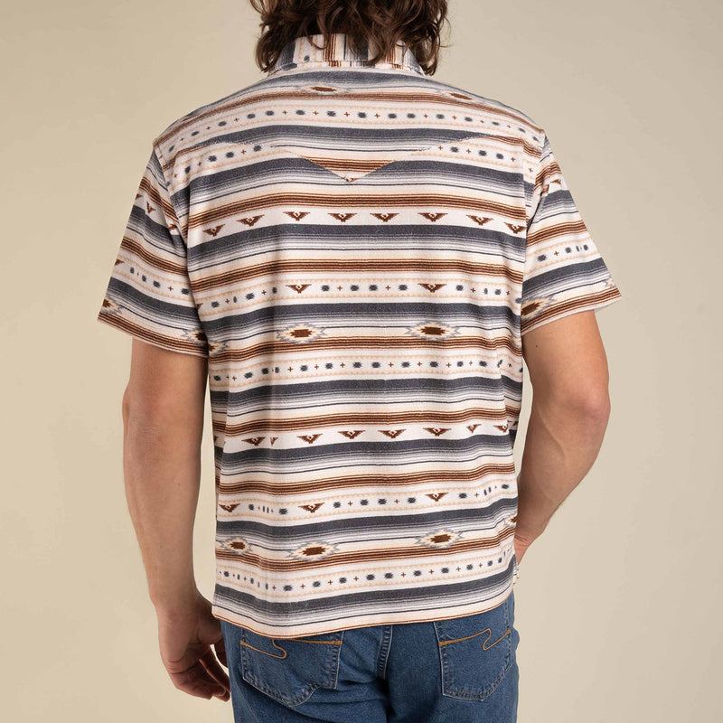 Sendero Cantina Terry Polo Shirt - Gray/Tan Southwest