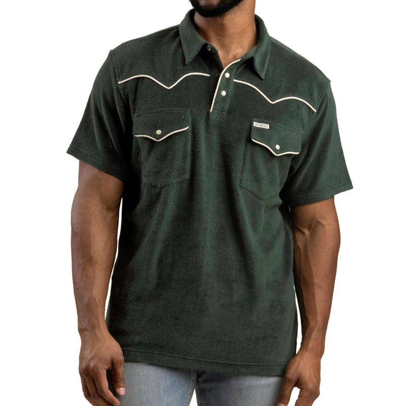 Sendero Cantina Terry Polo Shirt - Spruce Green