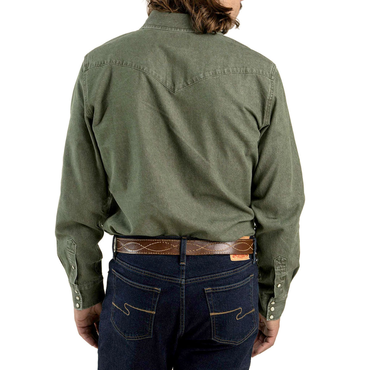Sendero The Wyatt Pearl Snap Long Sleeve Shirt - Faded Olive image 6