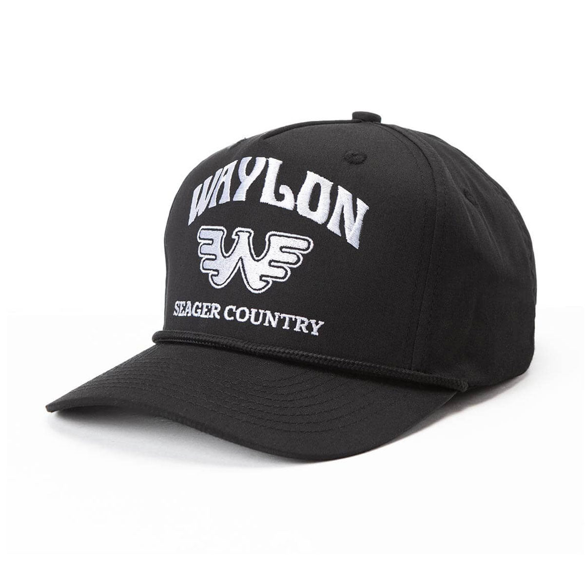 Seager x Waylon Jennings Country Snapback Hat - Black image 1