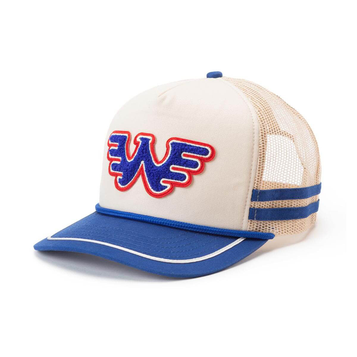 Seager x Waylon Jennings Flying W Snapback Hat - Blue/Cream image 1