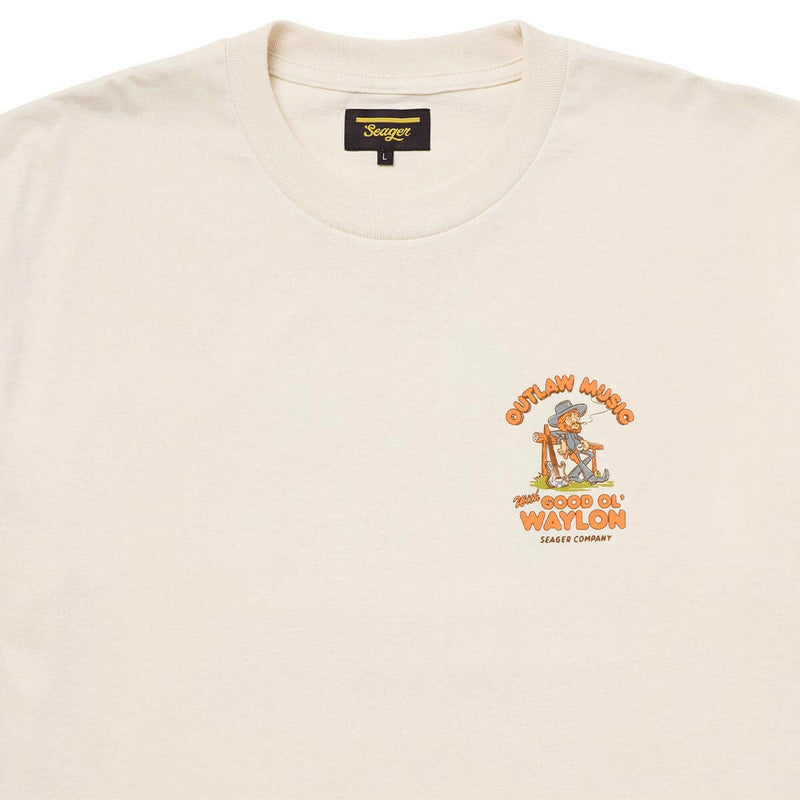 Seager x Waylon Jennings Outlaw T-Shirt - Vintage White