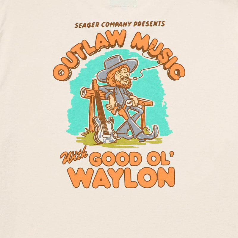 Seager x Waylon Jennings Outlaw T-Shirt - Vintage White