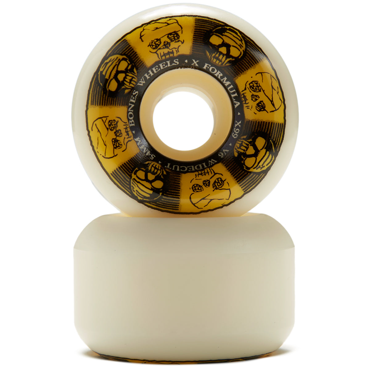 Bones X-Formula Black And Gold 99a V6 Widecut Skateboard Wheels - 54mm image 2