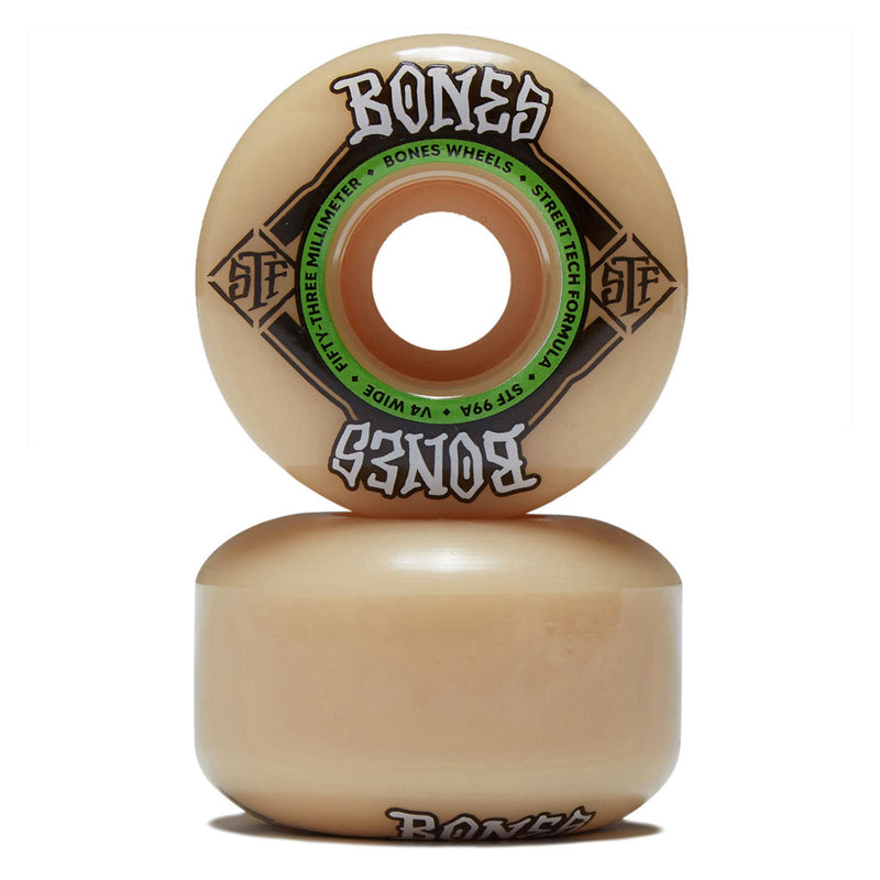 Bones STF Wides 99a V4 Wide Skateboard Wheels - 53mm