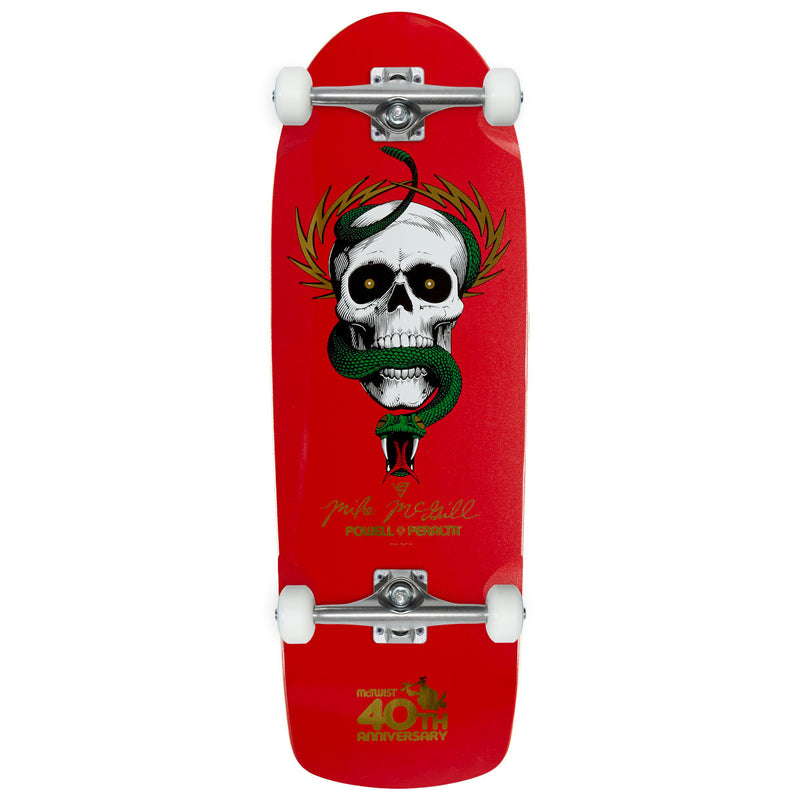 Powell-Peralta Mike McGill McTwist 40th Anniversary Reissue Skateboard Complete - Red/Gold Foil - 10.00