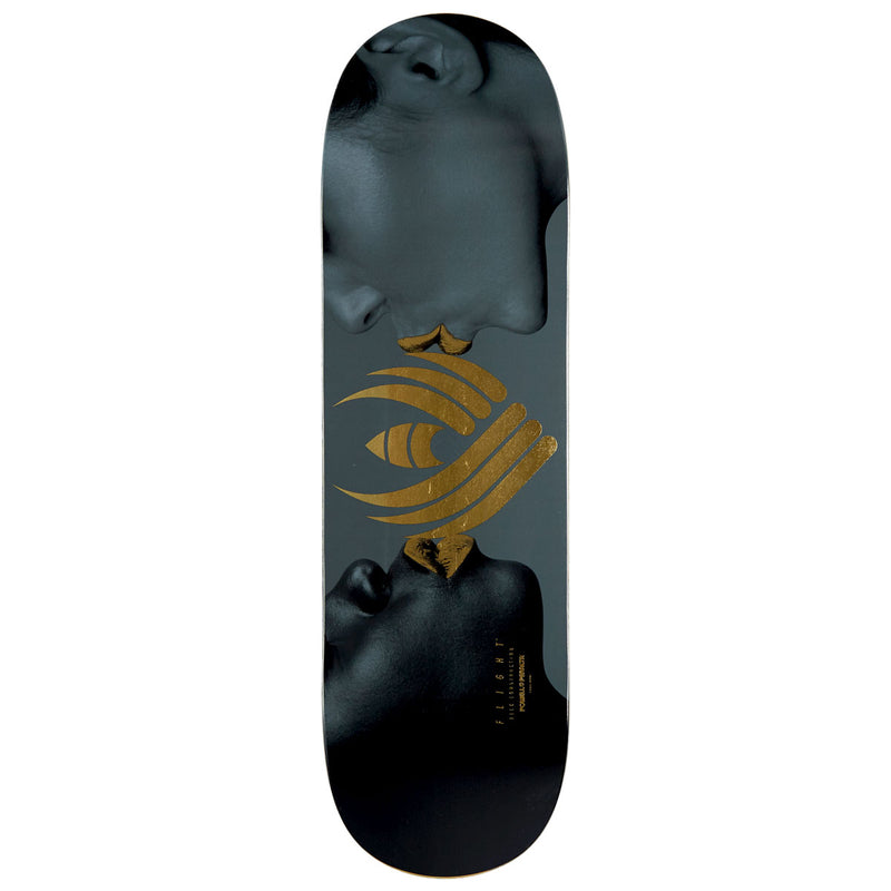 Powell-Peralta Flight Kiss Skateboard Deck - Charcoal/Gold Foil - 9.00