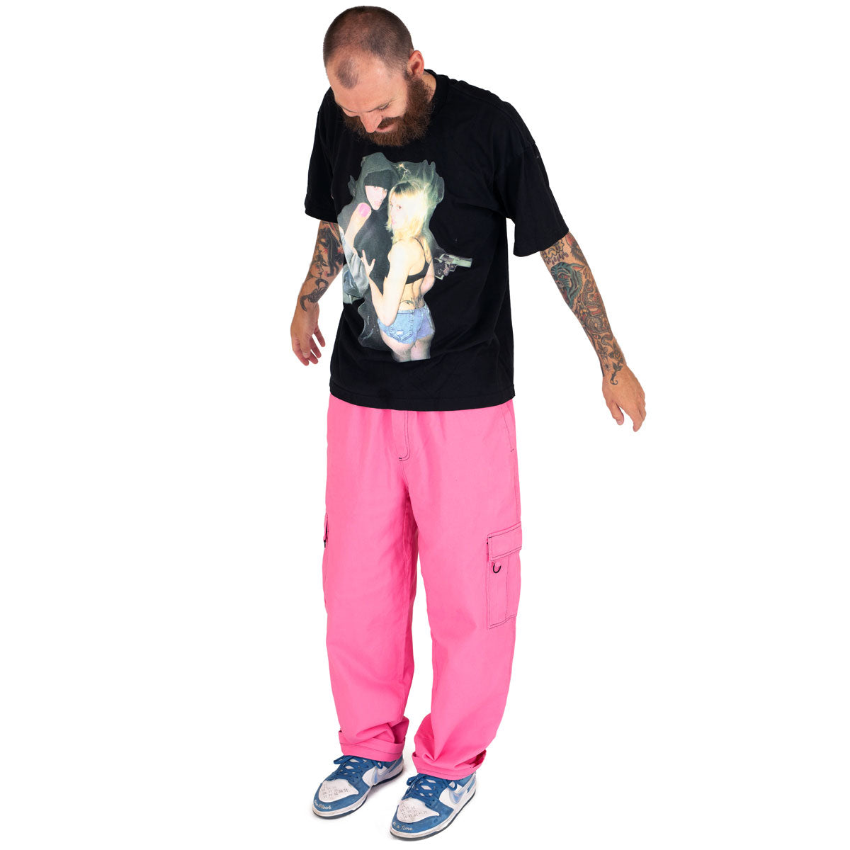 CCS Titus Twill Cargo Pants - Pink/Black image 3