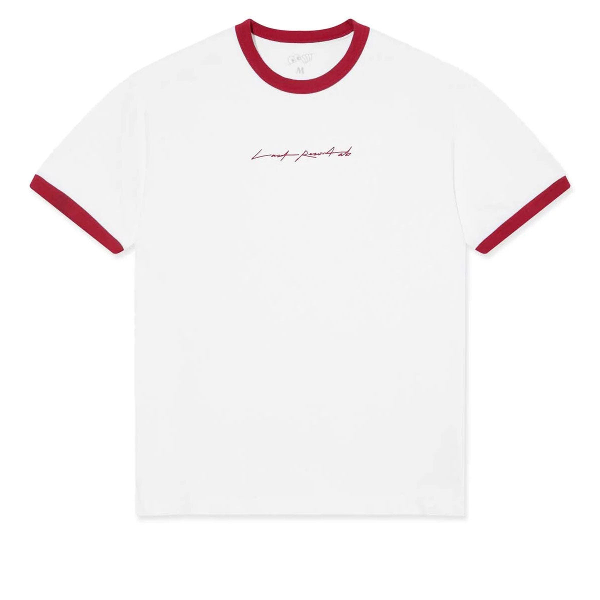 Last Resort AB Signature Ringer T-Shirt - White/Old Red image 1