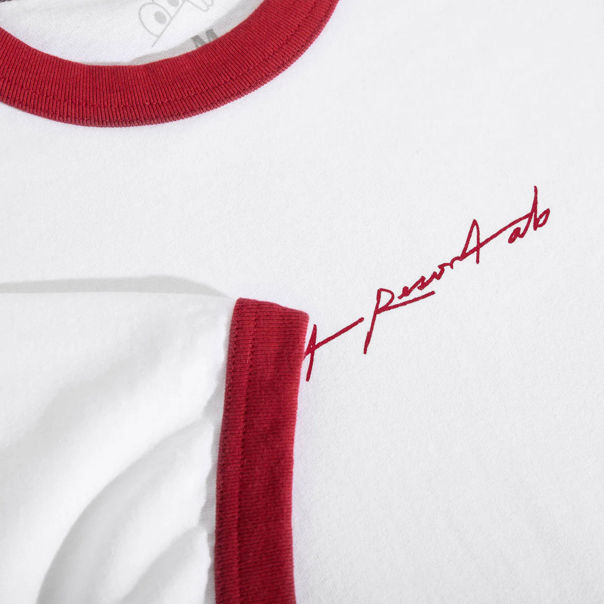 Last Resort AB Signature Ringer T-Shirt - White/Old Red image 3