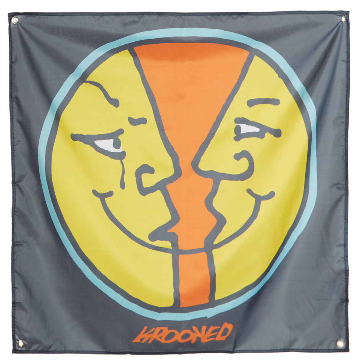 スケートボード KROOKED \"MOONFACE BANNER\" Krooked Skateboard Shop Banner - Moonface Cloth 36