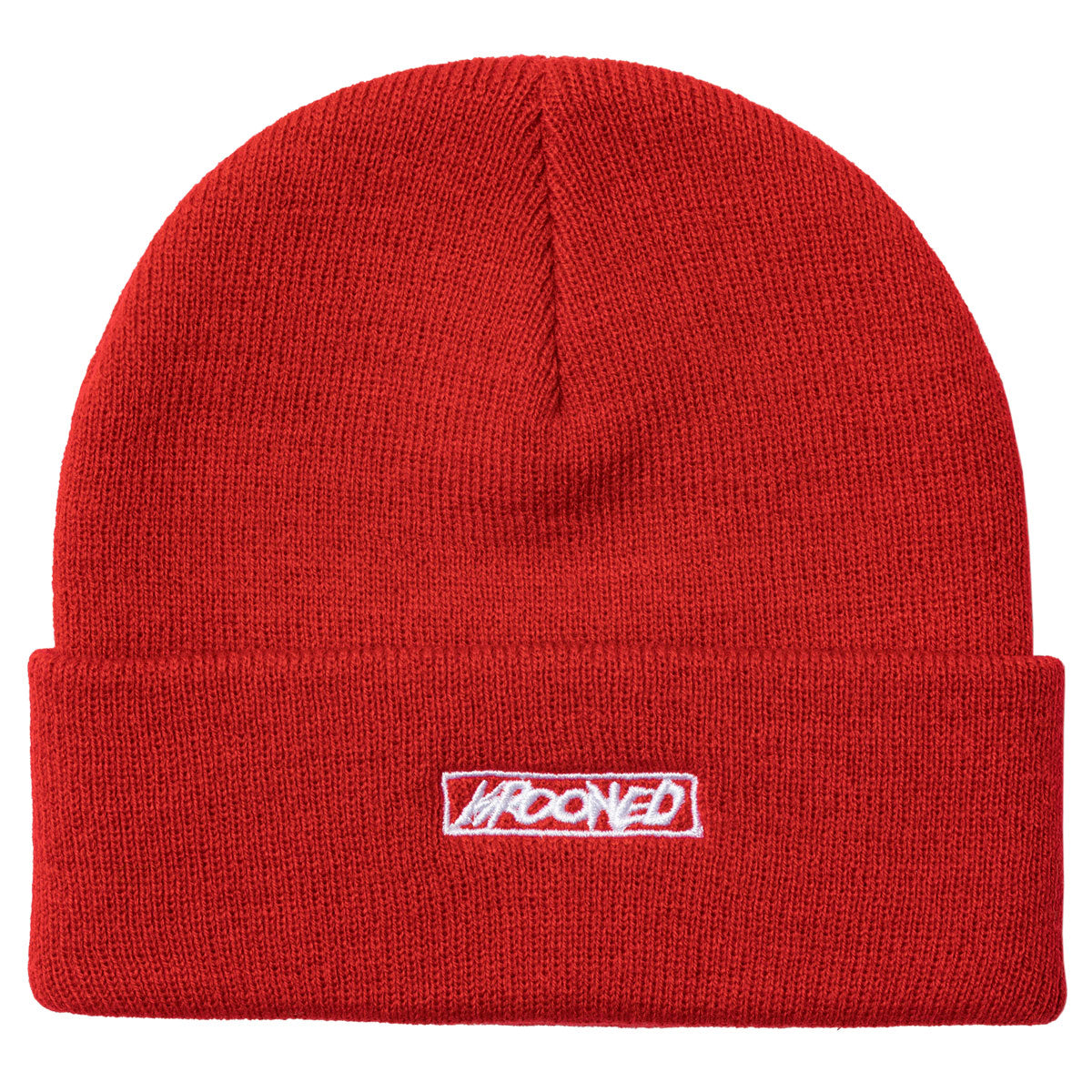 Krooked Moonsmile Script Beanie - Dark Red/White image 1