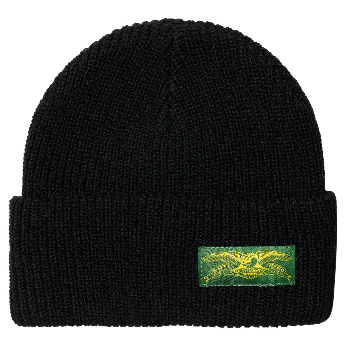Anti-Hero Stock Eagle Label Beanie - Black/Green/Yellow image 1