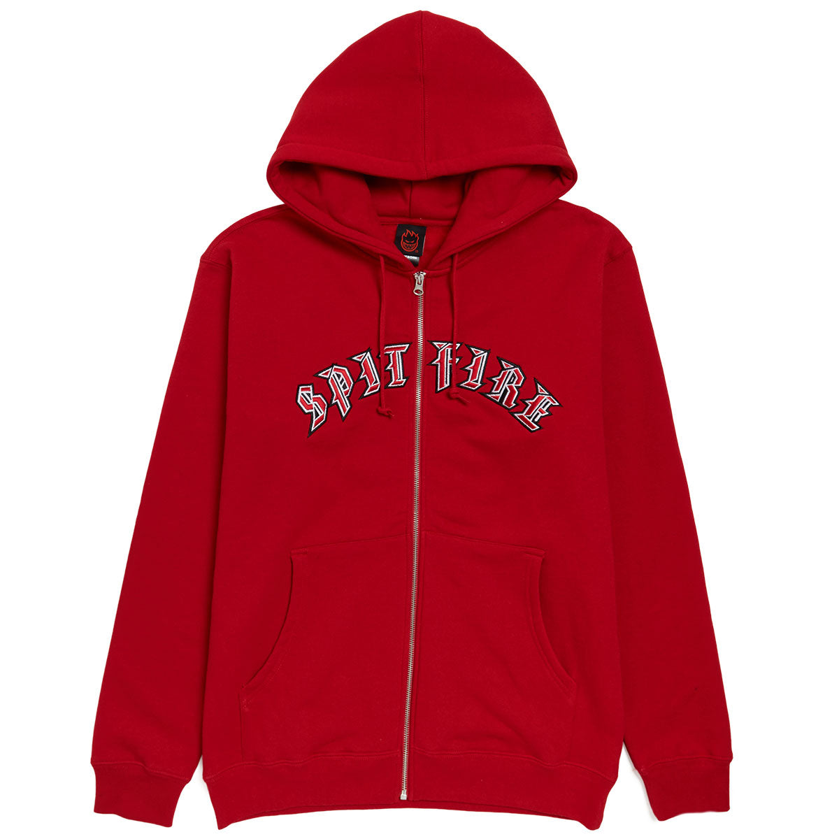 Spitfire Old E Emb Zip Hoodie - Red/Black/Red/White image 1