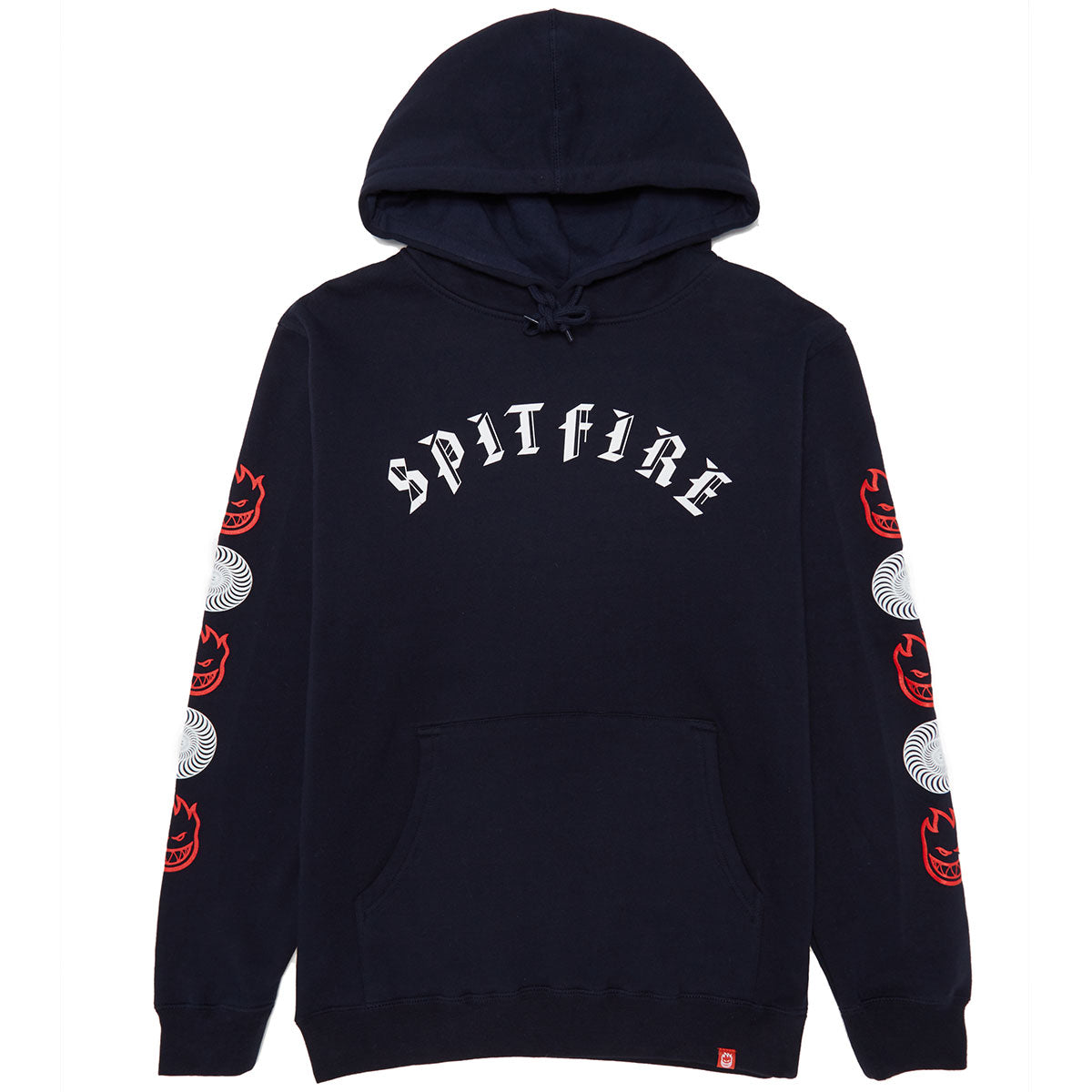 Spitfire Old E Combo Sleeve Hoodie - Navy/White/Red image 1