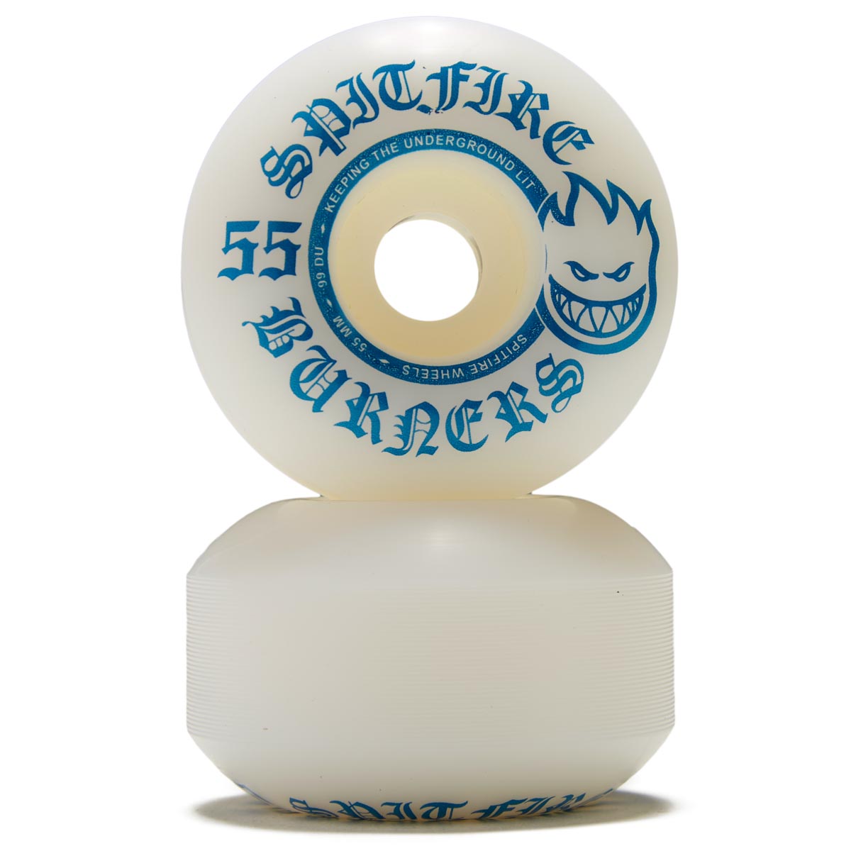 Spitfire 99du Burner Skateboard Wheels - White/Blue - 55mm image 2