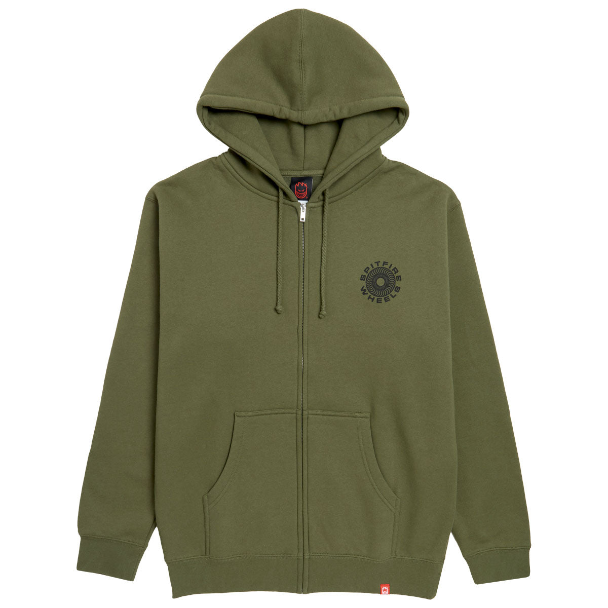 Spitfire Classic '87 Swirl Fill Zip Up Hoodie - Army/Black/Red Prints image 1