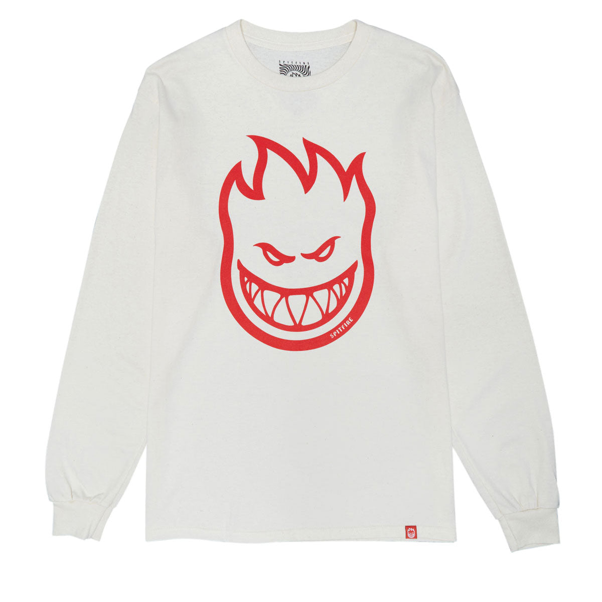 Spitfire Bighead Long Sleeve T-Shirt - Natural/Red Print image 1
